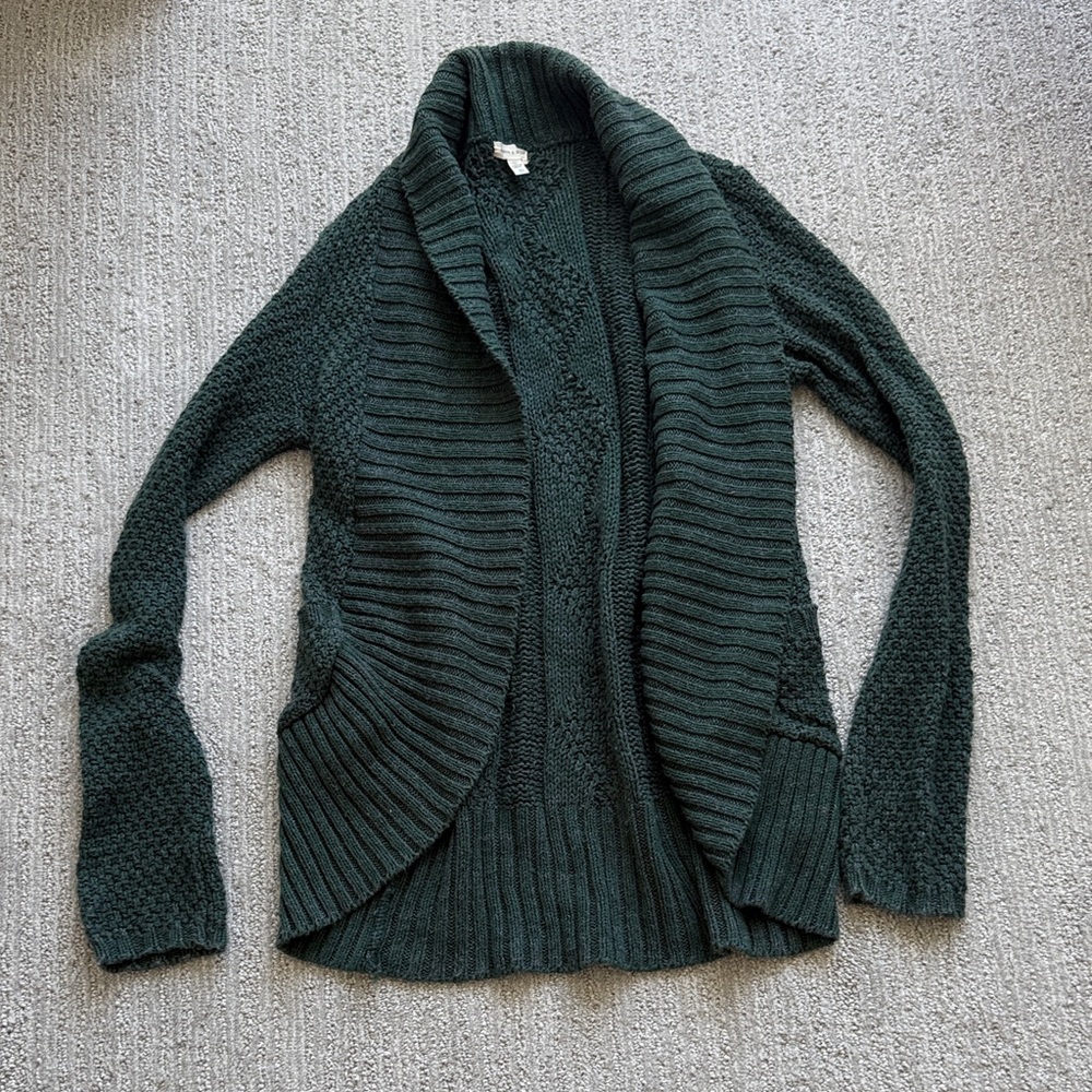 Silence + Noise Dark Green Cardigan Sweater